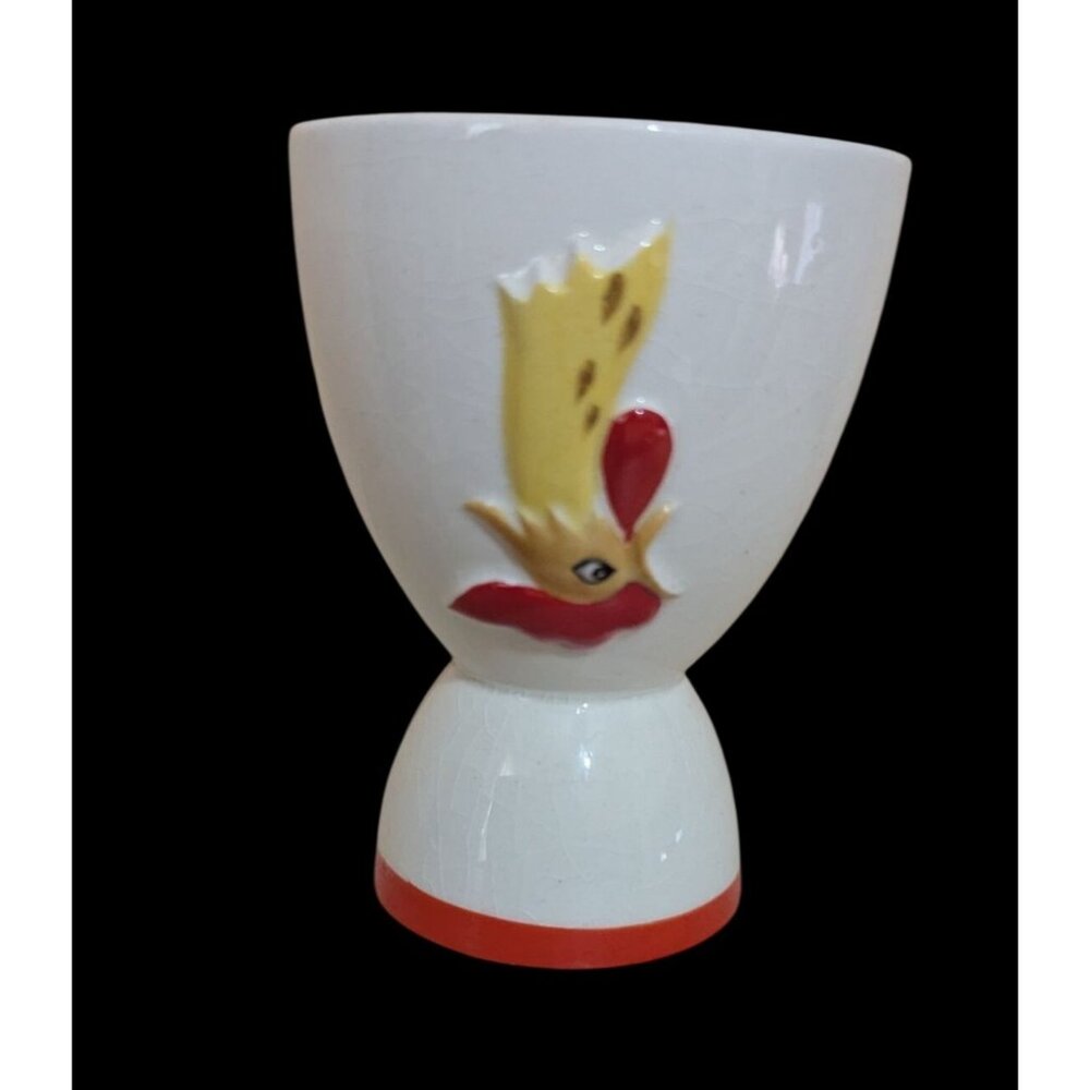 Vintage Holt Howard 1961Egg Cup Rooster Ceramic Retro Kitchen‎ Farmhouse Kitsch